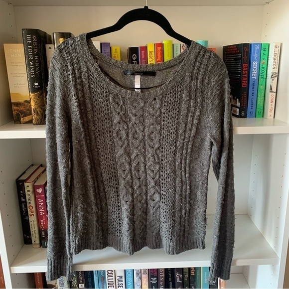 Kensie Grey Knit Sweater Size Small - Picture 1 of 7